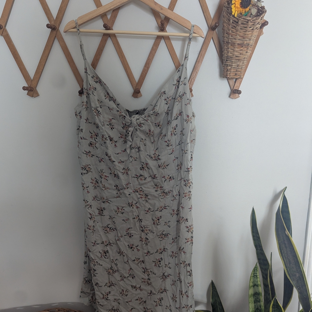 Mango Floral Chemise in Gray and Black